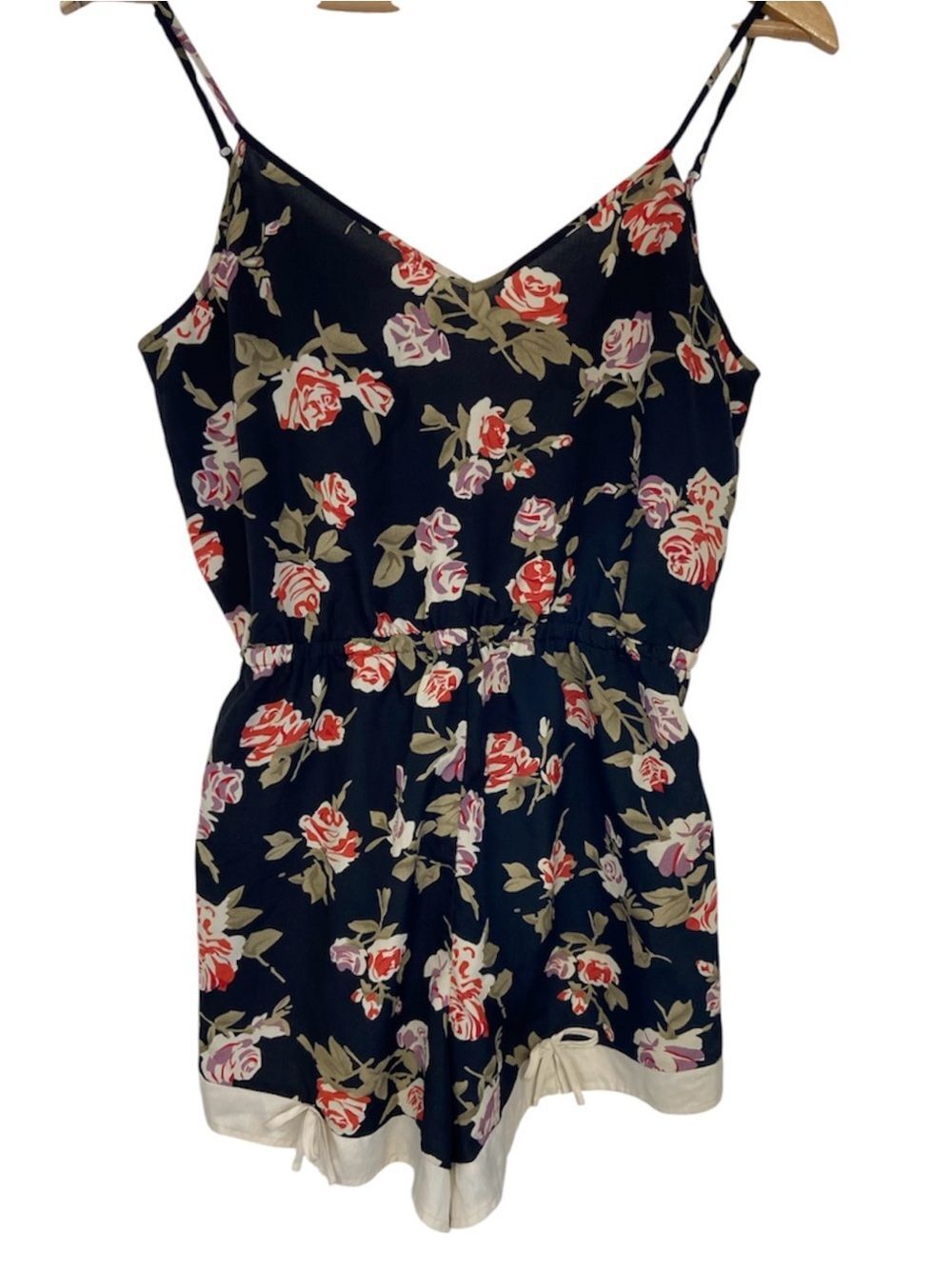 Pins & Needles Y2K Black Floral Romper Coquette Roses Size Medium